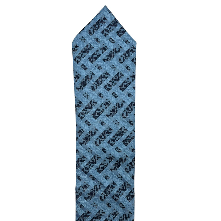 Sky Blue Navy ZigZag Tie and Pocket Square