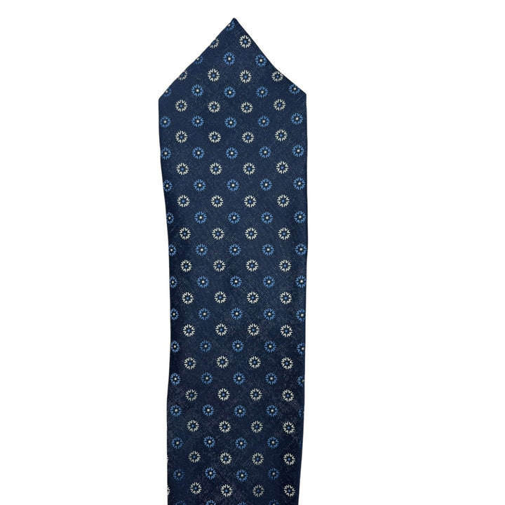 Navy Circle Print Tie and Pocket Square