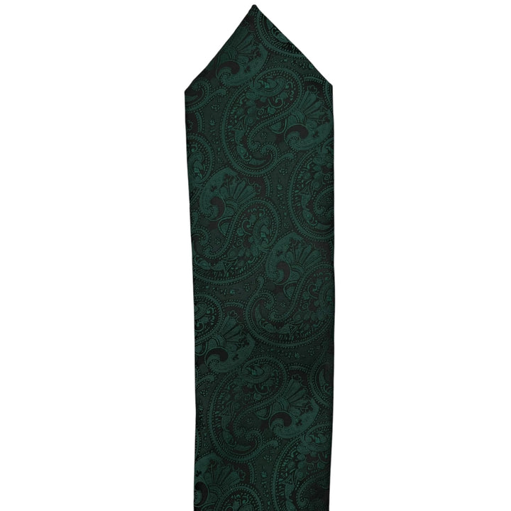 Forest Green Tonal Paisley Tie and Pocket Square