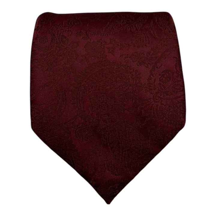 Wine Tonal Paisley Tie and Pocket Square
