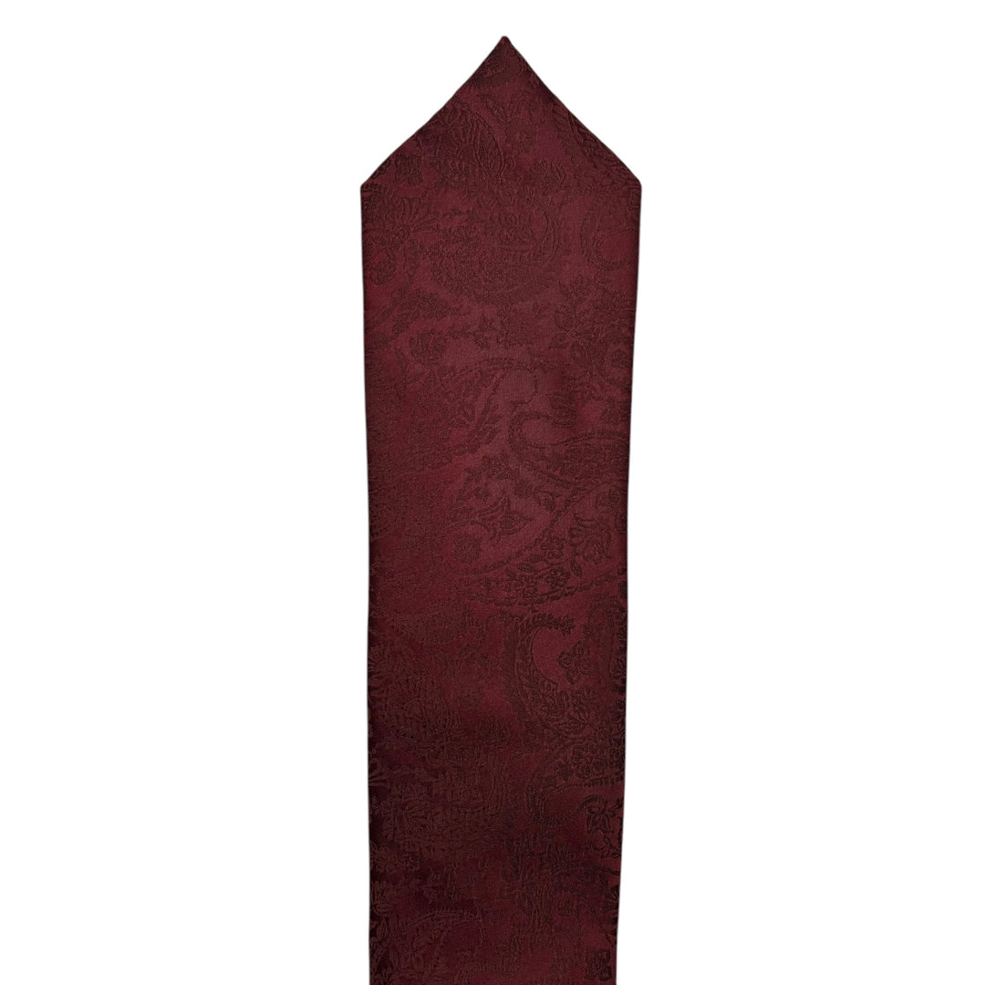 Wine Tonal Paisley Tie and Pocket Square