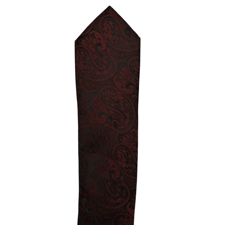 Dark Wine Tonal Paisley Tie and Pocket Square