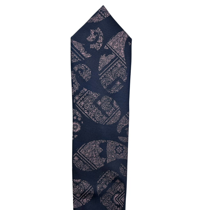 Icon Blush Pink Paisley Navy Tie and Pocket Square