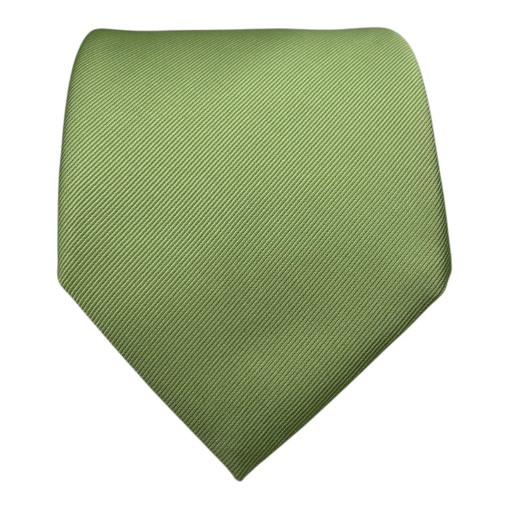 Lime Green Fine Rib Tie and Pocket Square