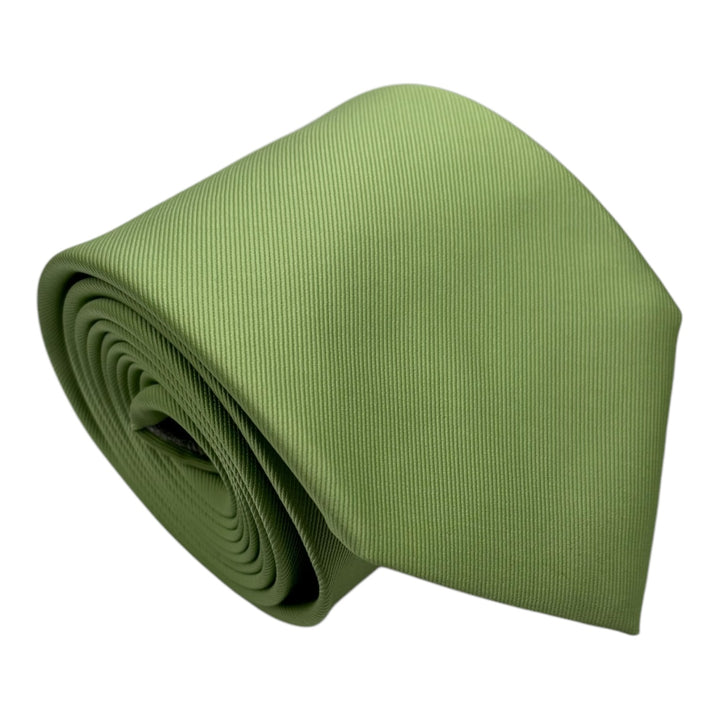 Lime Green Fine Rib Tie and Pocket Square