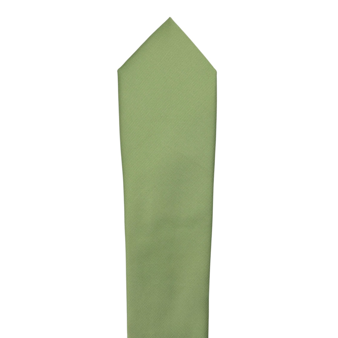 Lime Green Fine Rib Tie and Pocket Square