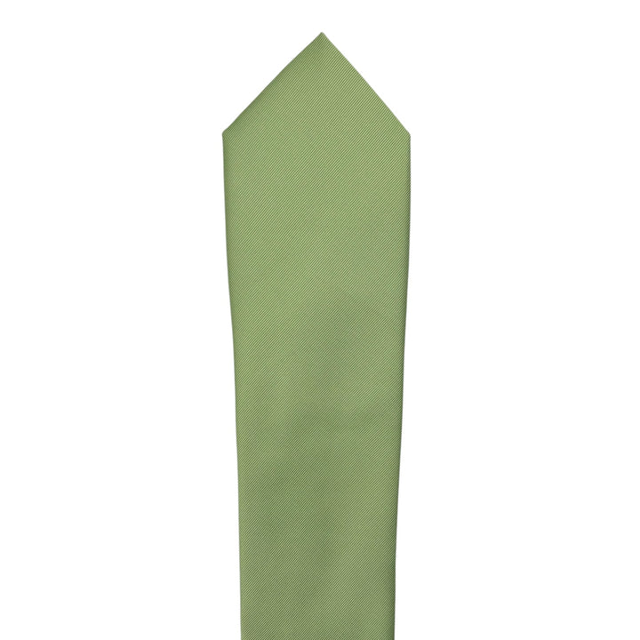 Lime Green Fine Rib Tie and Pocket Square