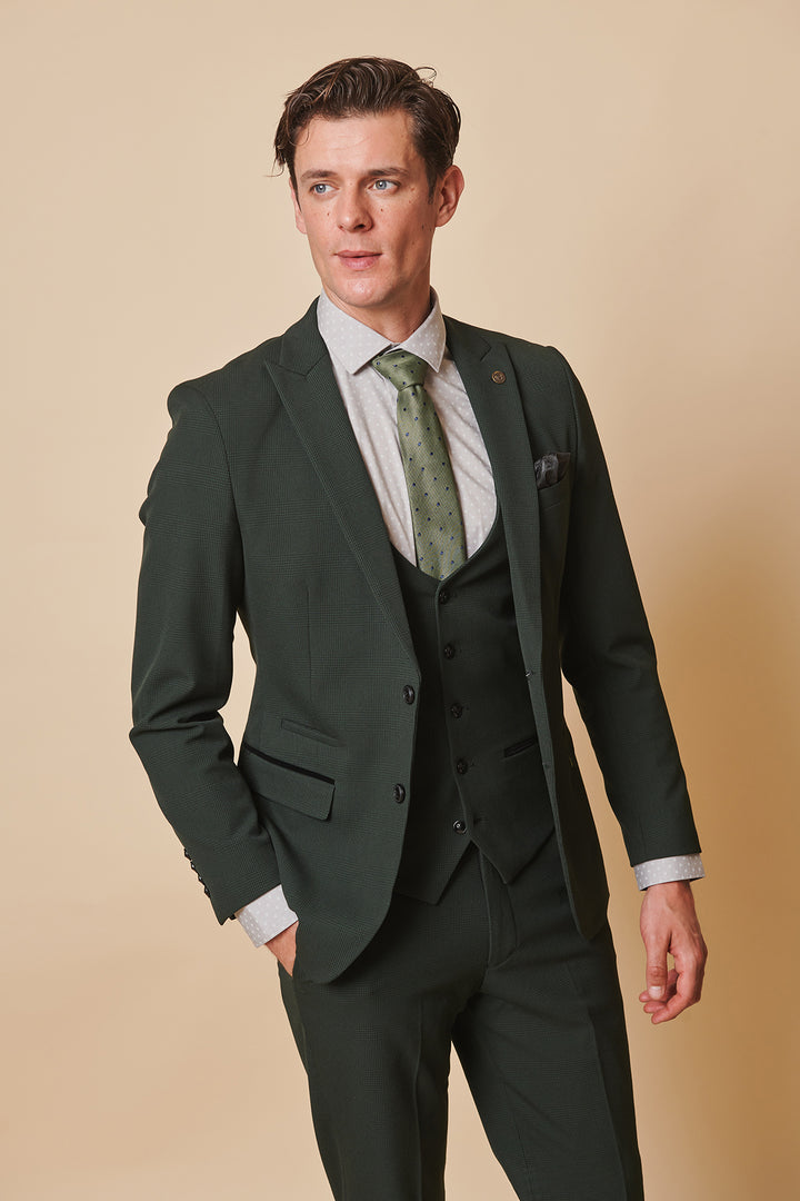 Bromley Olive Green Check Blazer