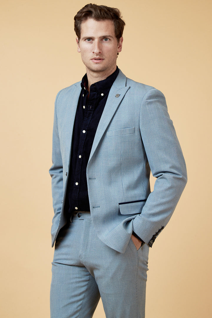 Bromley Sky Blue Check Blazer