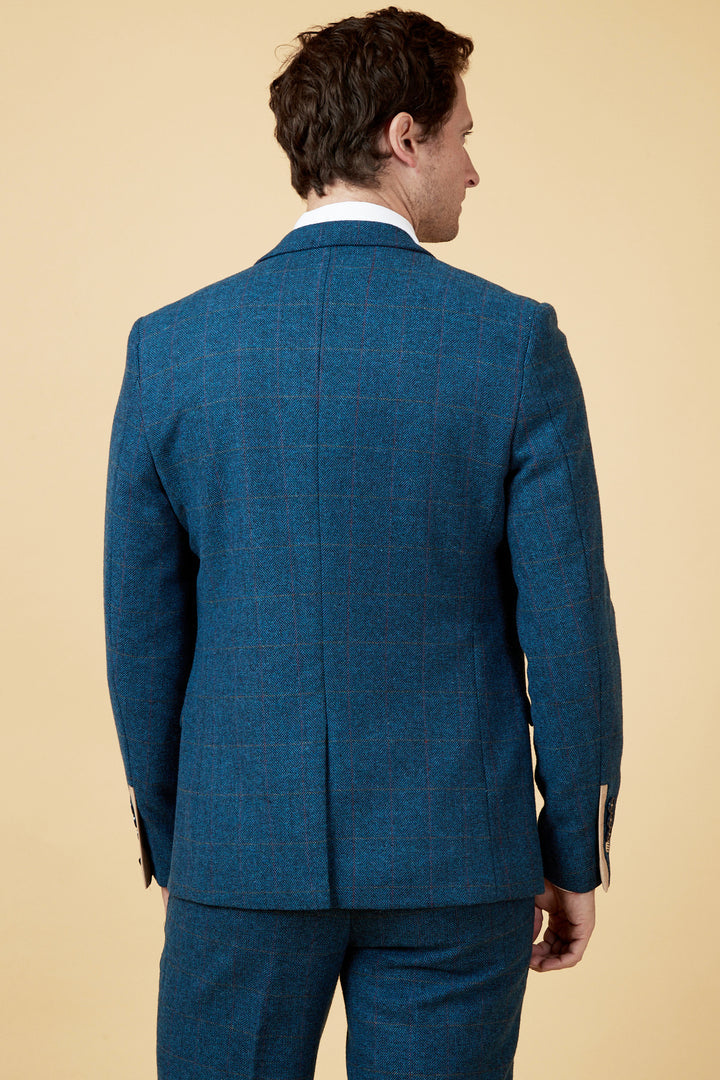 Dion Blue Tweed Check Blazer