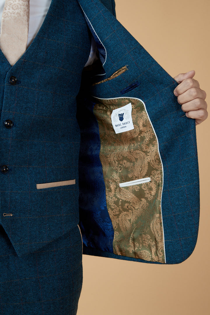 Dion Blue Tweed Check Blazer