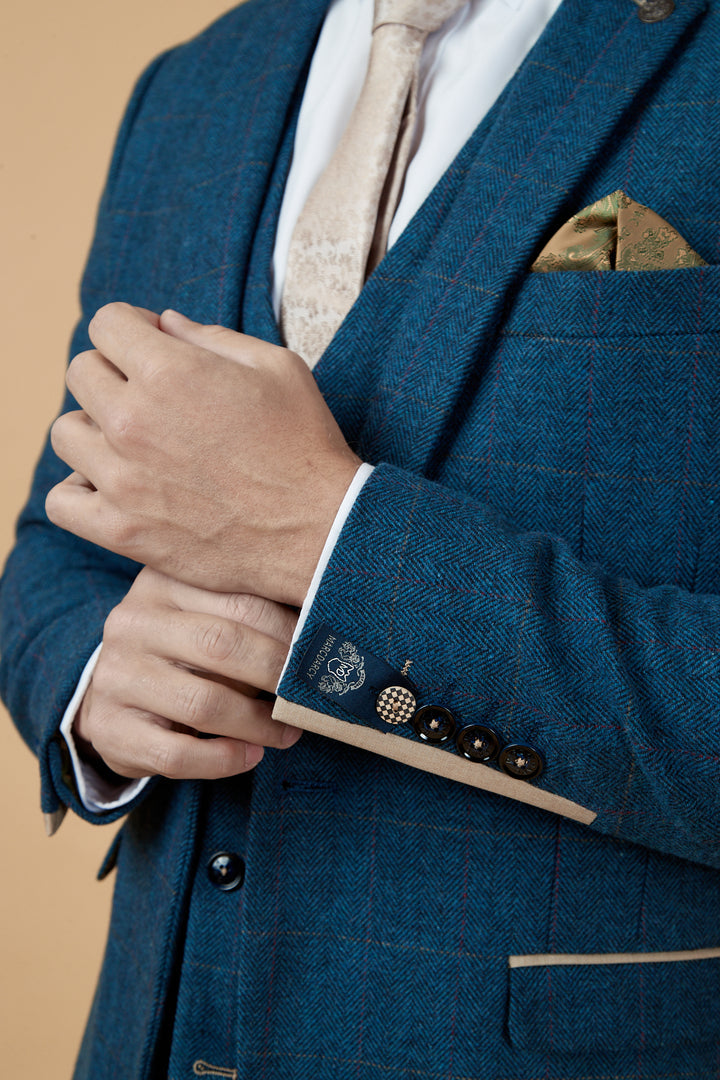 Dion Blue Tweed Check Blazer