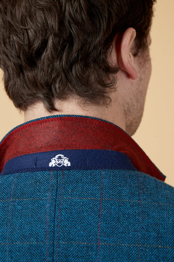 Dion Blue Tweed Check Blazer