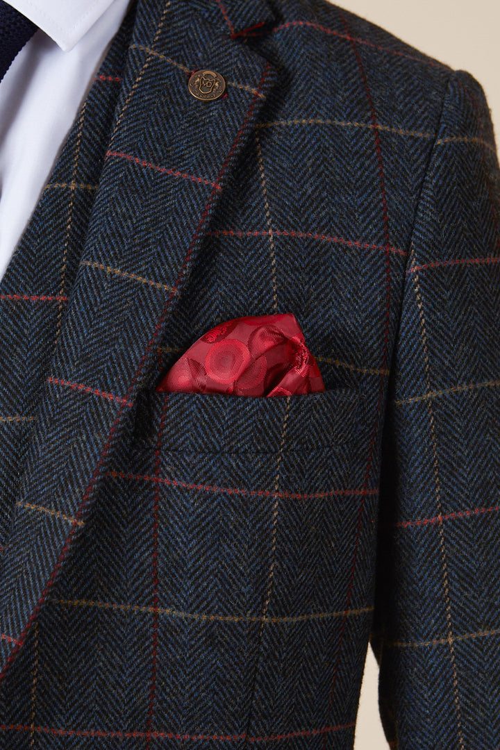 Eton Navy Blue Tweed Check Blazer