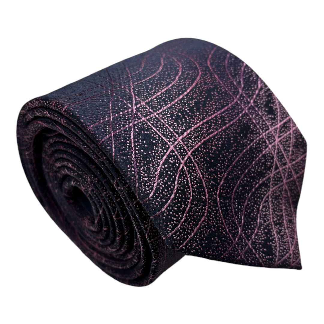 Navy Lilac Lines Tie & Pocket Square