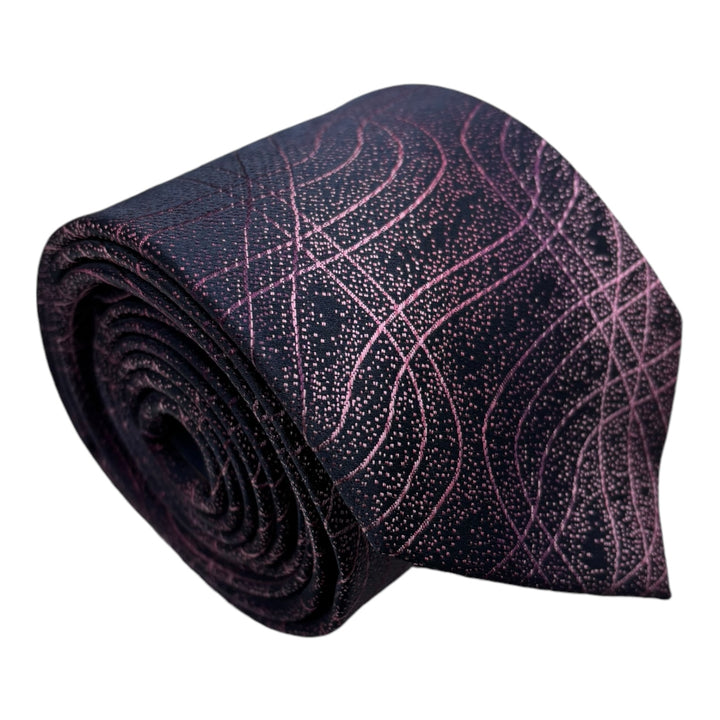 Navy Lilac Lines Tie & Pocket Square
