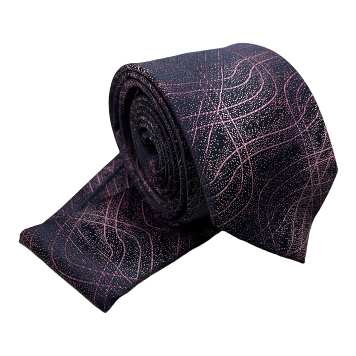 Navy Lilac Lines Tie & Pocket Square