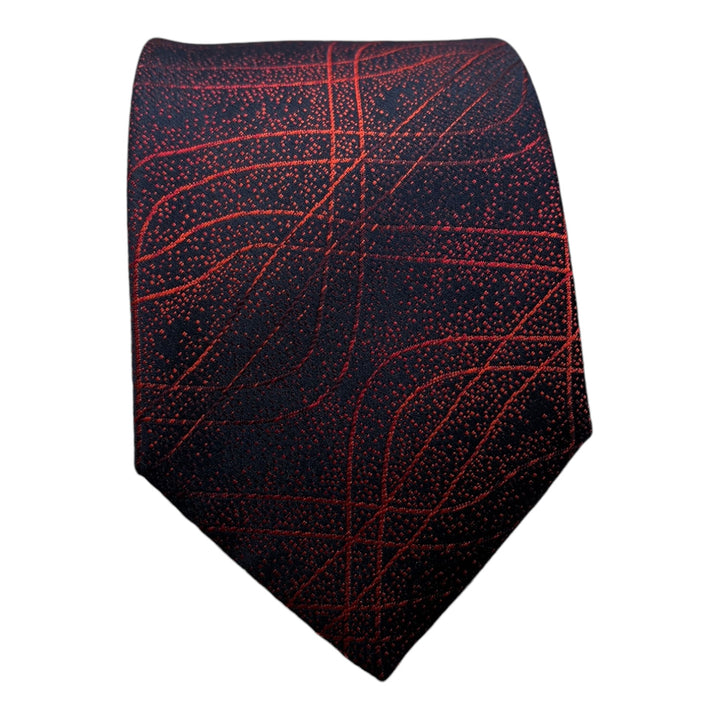 Navy Red Lines Tie & Pocket Square