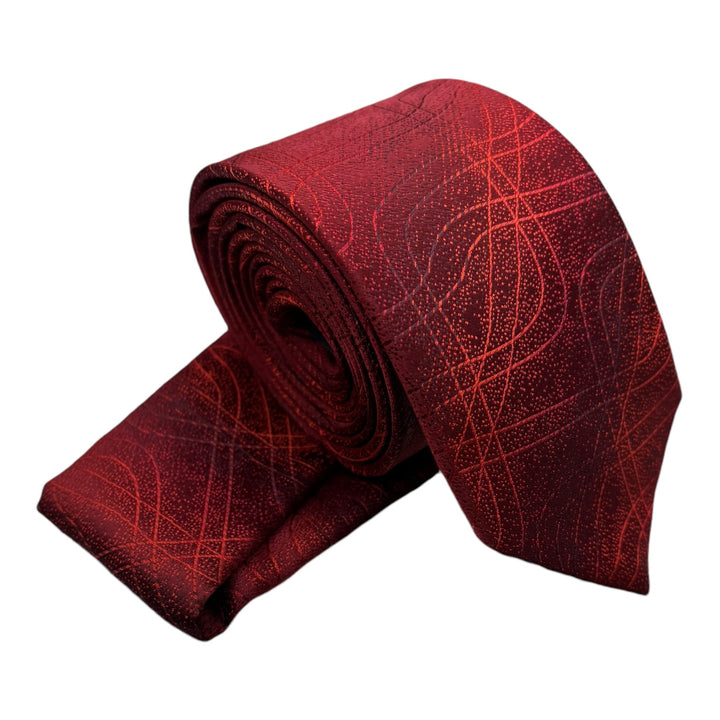 Red Lines Tie & Pocket Square