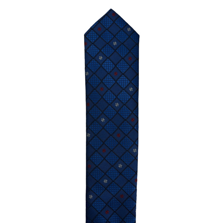 Blue Diamond Textured Tie & Pocket Square