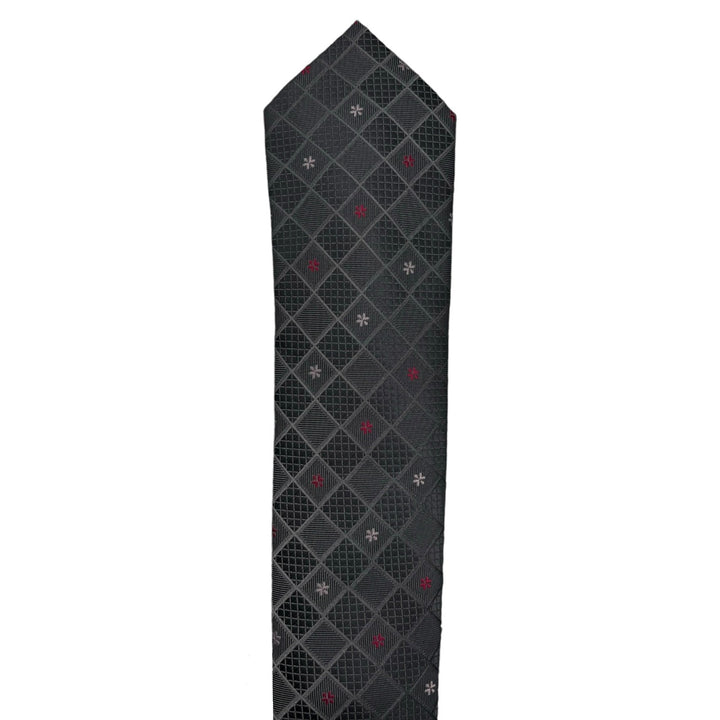 Grey Diamond Textured Tie & Pocket Square