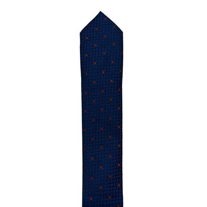 Blue Geometric Dotted Tie & Pocket Square