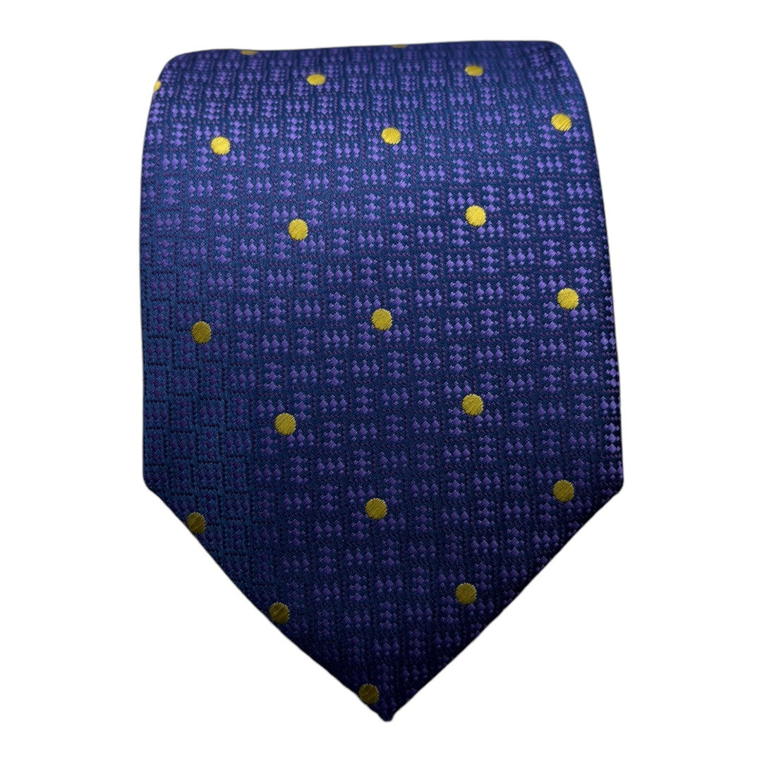 Purple Geometric Dotted Tie & Pocket Square