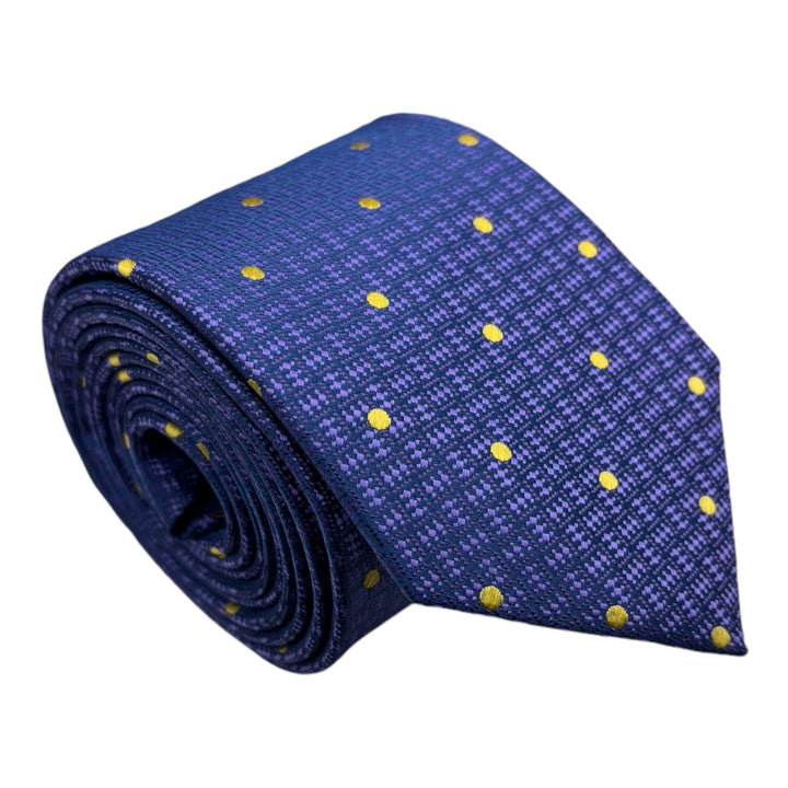 Purple Geometric Dotted Tie & Pocket Square