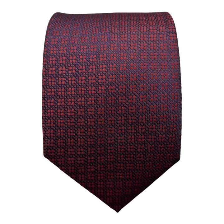 Wine Geometric Print Tie & Pocket Square