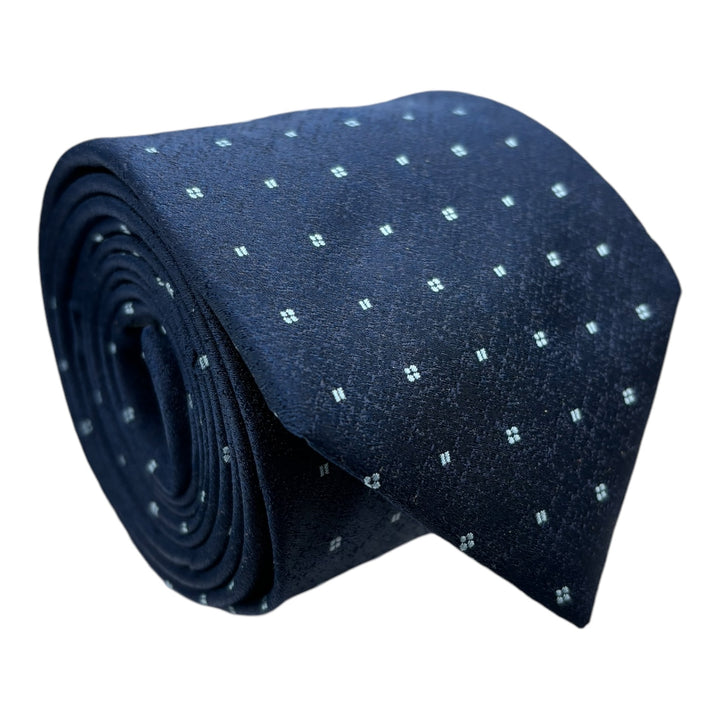 Sky Blue Four Square Navy Tie & Pocket Square