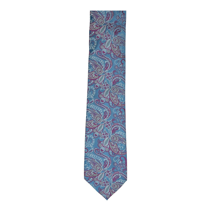 Paisley Sky Blue Lilac Tie and Pocket Square