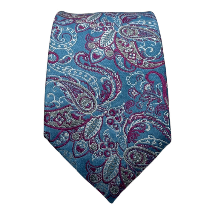 Paisley Sky Blue Lilac Tie and Pocket Square