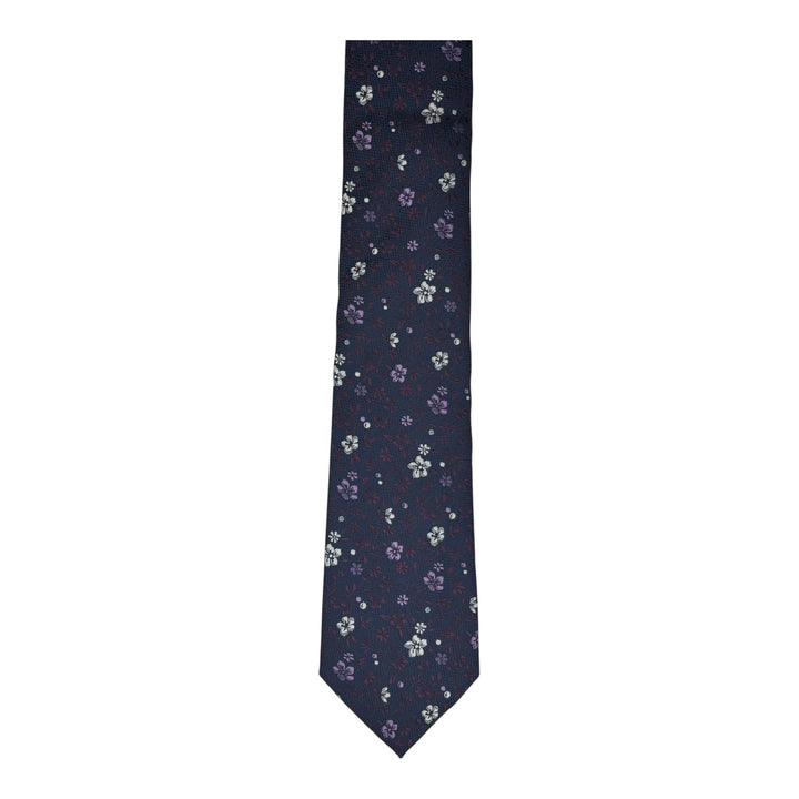 Floral Purple Tie and Pocket Square