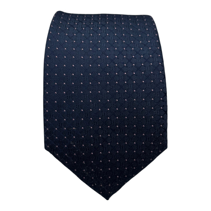 Navy Pink Pin Dot Tie and Pocket Square