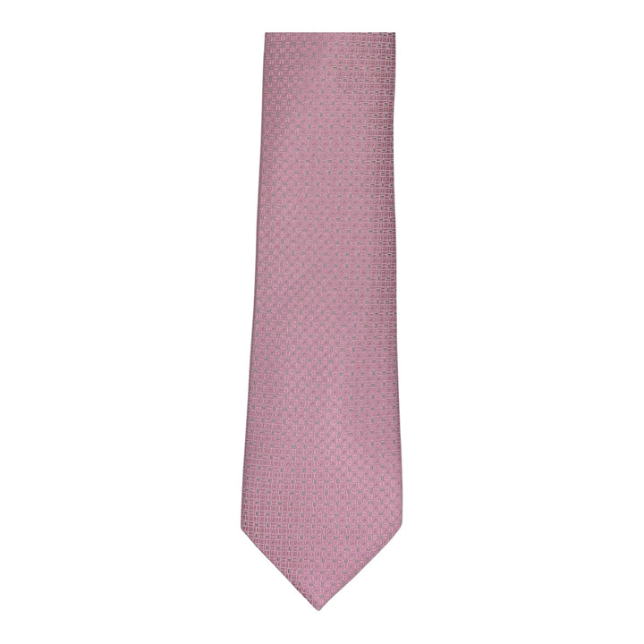 Pink Block Print Tie and Pocket Square