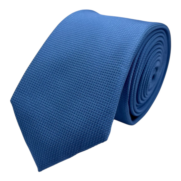 Blue Square Weave Print Tie and Pocket Square