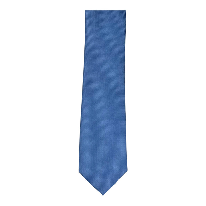 Blue Square Weave Print Tie and Pocket Square