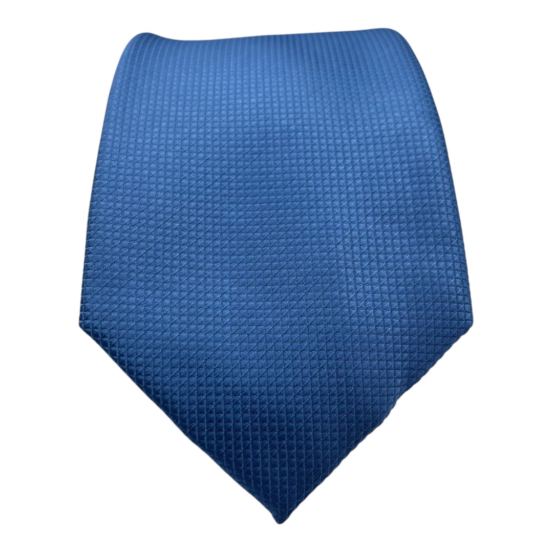 Blue Square Weave Print Tie and Pocket Square