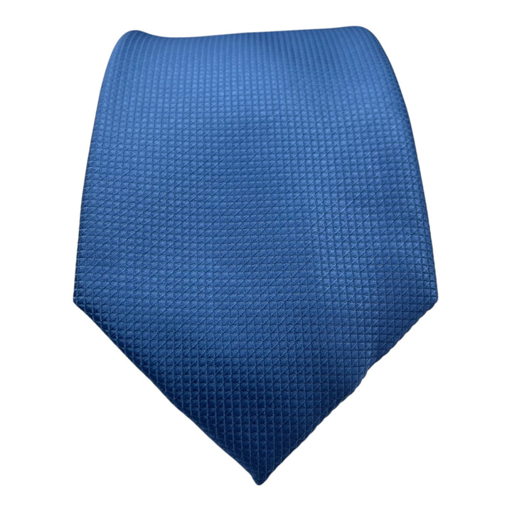Blue Square Weave Print Tie and Pocket Square
