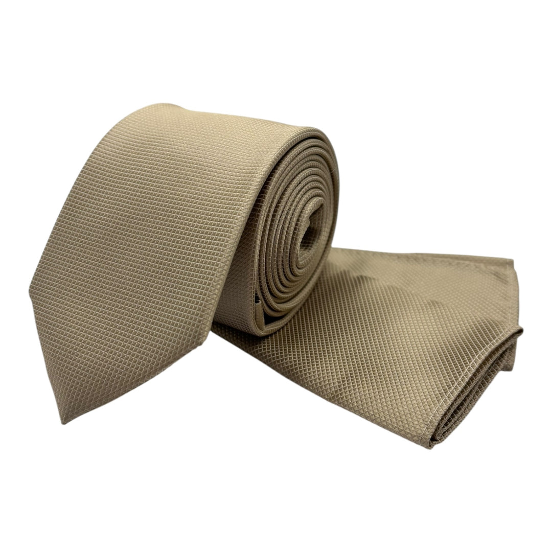 Gold Square Weave Tie & Pocket Square
