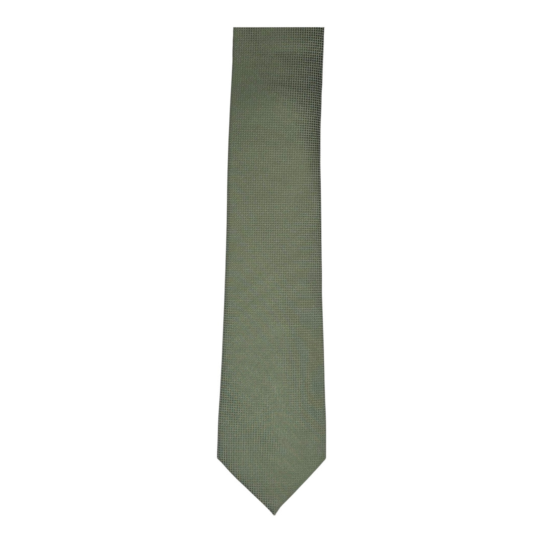 Forest Green Square Weave Print Tie and Pocket Square