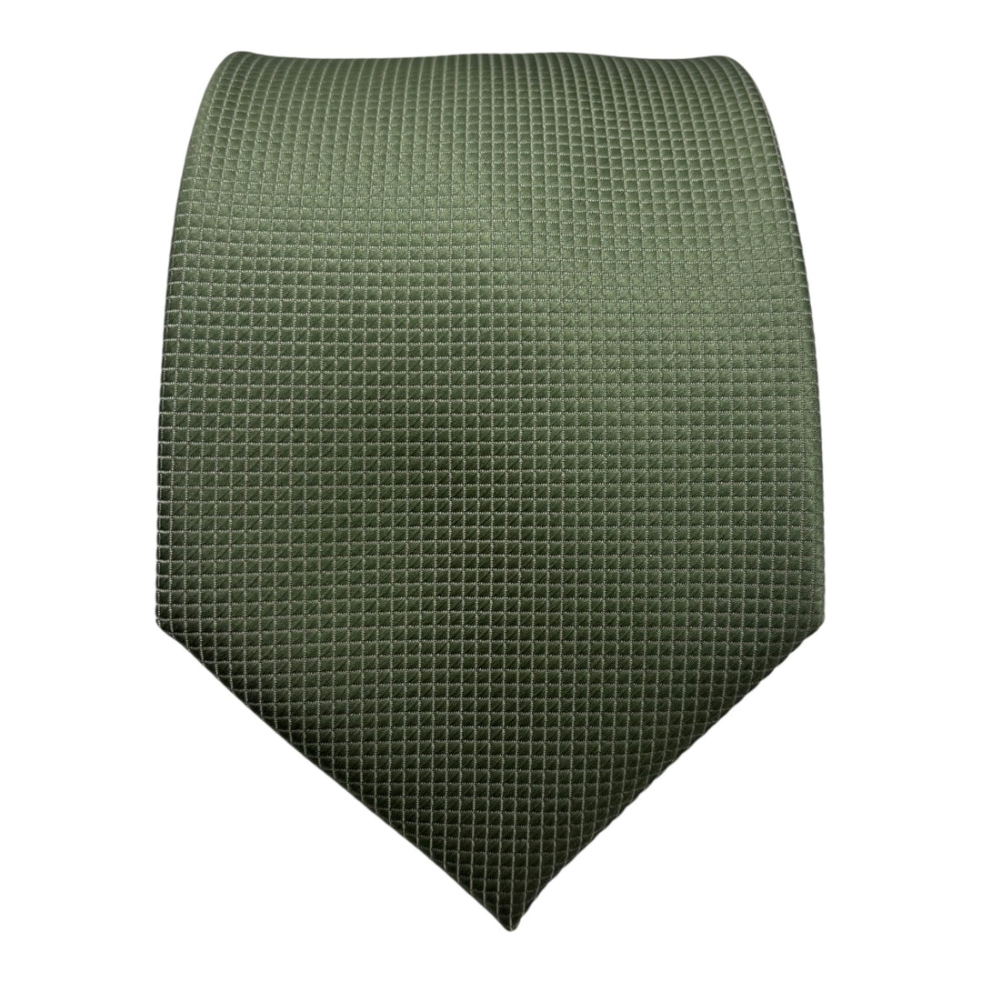 Forest Green Square Weave Print Tie and Pocket Square