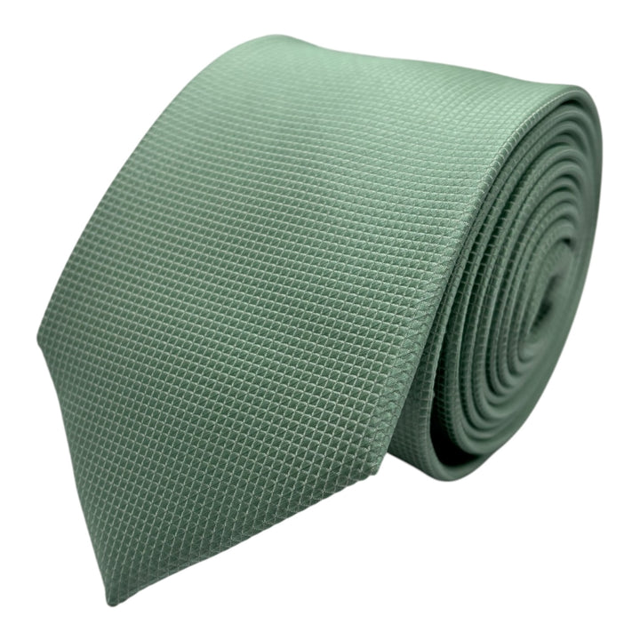 Sage Green Square Weave Print Tie and Pocket Square