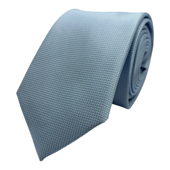 Powder Blue Square Weave Print Tie and Pocket Square