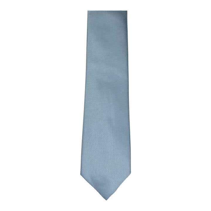 Powder Blue Square Weave Print Tie and Pocket Square