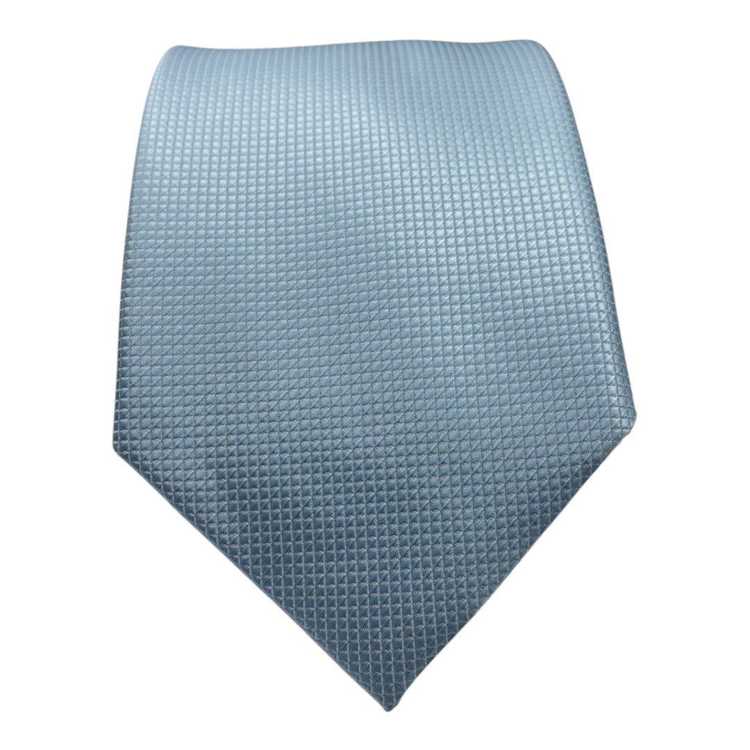 Powder Blue Square Weave Print Tie and Pocket Square