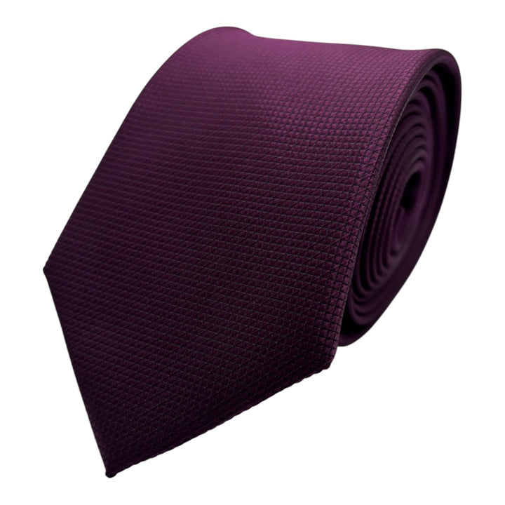 Plum Square Weave Print Tie and Pocket Square