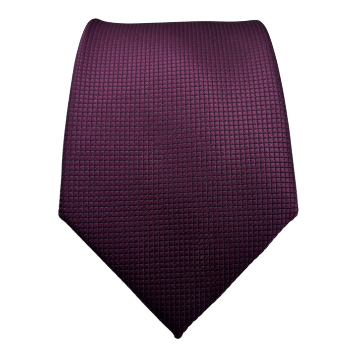 Plum Square Weave Print Tie and Pocket Square