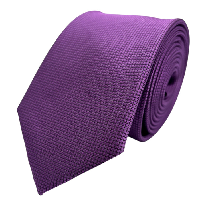 Purple Square Weave Print Tie and Pocket Square