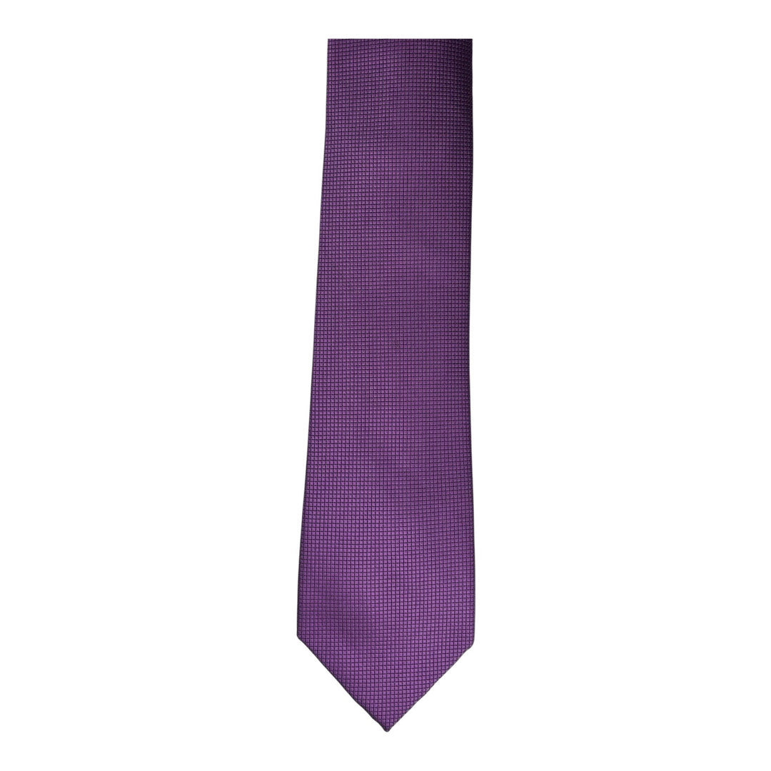 Purple Square Weave Print Tie and Pocket Square